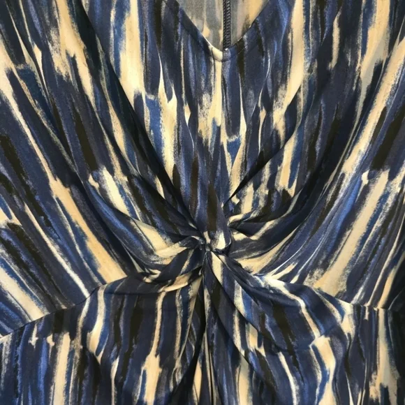 Catherines Tunic Top Womens 1X Blue 3/4 Sleeve Casual Basic Stretchy V-Neck - Picture 8 of 10